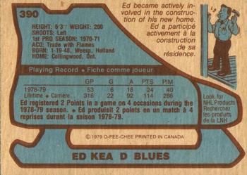 1979-80 O-Pee-Chee #390 Ed Kea Back