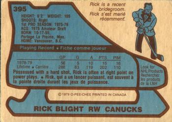 1979-80 O-Pee-Chee #395 Rick Blight Back