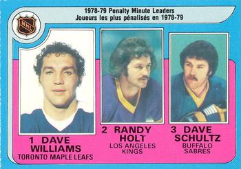 1979-80 O-Pee-Chee #4 Dave Williams / Randy Holt / Dave Schultz Front