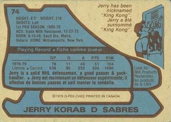 1979-80 O-Pee-Chee #74 Jerry Korab Back