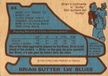 1979-80 O-Pee-Chee #84 Brian Sutter Back