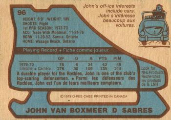 1979-80 O-Pee-Chee #96 John Van Boxmeer Back