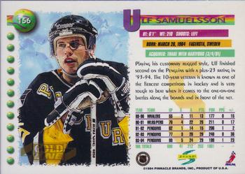 1994-95 Score - Gold Line #156 Ulf Samuelsson Back