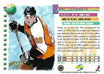 1994-95 Score - Gold Line #1 Eric Lindros Back