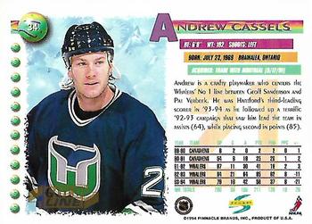 1994-95 Score - Gold Line #34 Andrew Cassels Back
