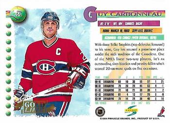 1994-95 Score - Gold Line #46 Guy Carbonneau Back