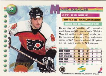 1994-95 Score - Gold Line #50 Mark Recchi Back