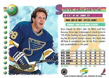 1994-95 Score - Gold Line #52 Steve Duchesne Back
