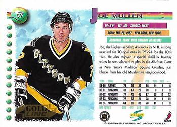 1994-95 Score - Gold Line #57 Joe Mullen Back