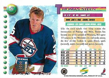 1994-95 Score - Gold Line #65 Thomas Steen Back