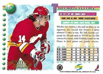 1994-95 Score - Gold Line #69 Theoren Fleury Back