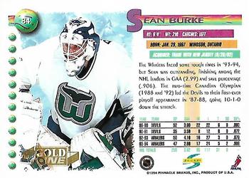 1994-95 Score - Gold Line #84 Sean Burke Back