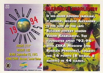 1994-95 Score - Gold Line #213 Alexander Kharlamov Back