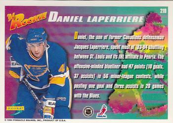 1994-95 Score - Gold Line #219 Daniel Laperriere Back