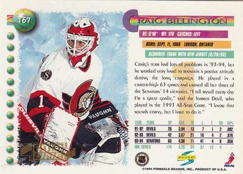 1994-95 Score - Gold Line #167 Craig Billington Back