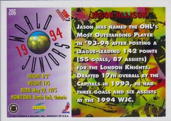 1994-95 Score - Gold Line #206 Jason Allison Back