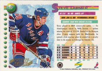 1994-95 Score - Gold Line #40 Steve Larmer Back