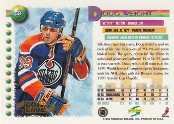 1994-95 Score - Gold Line #58 Doug Weight Back