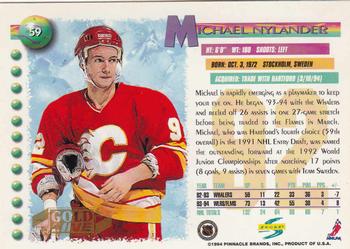 1994-95 Score - Gold Line #59 Michael Nylander Back