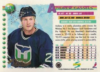 1994-95 Score - Gold Line Punched #34 Andrew Cassels Back