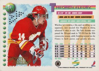 1994-95 Score - Gold Line Punched #69 Theoren Fleury Back