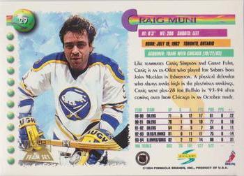 1994-95 Score - Platinum #29 Craig Muni Back