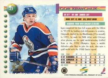 1994-95 Score - Platinum #33 Igor Kravchuk Back