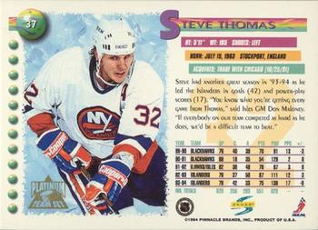 1994-95 Score - Platinum #37 Steve Thomas Back