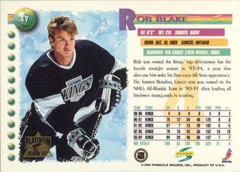 1994-95 Score - Platinum #47 Rob Blake Back