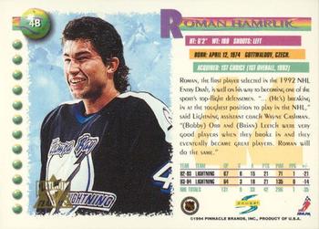 1994-95 Score - Platinum #48 Roman Hamrlik Back