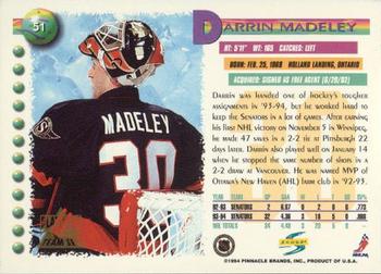 1994-95 Score - Platinum #51 Darrin Madeley Back