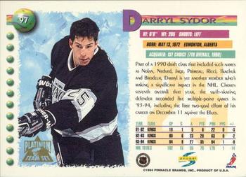 1994-95 Score - Platinum #97 Darryl Sydor Back