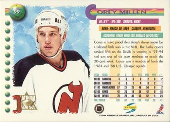 1994-95 Score - Platinum #99 Corey Millen Back