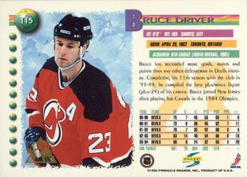 1994-95 Score - Platinum #115 Bruce Driver Back