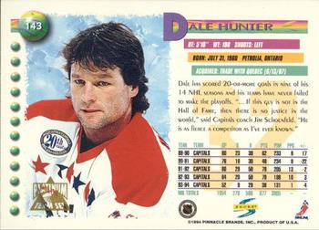 1994-95 Score - Platinum #143 Dale Hunter Back