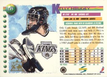 1994-95 Score - Platinum #145 Kelly Hrudey Back