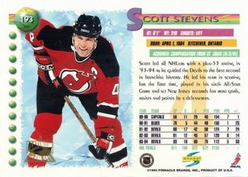1994-95 Score - Platinum #193 Scott Stevens Back