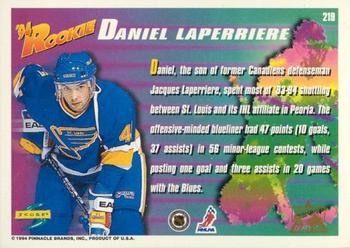 1994-95 Score - Platinum #219 Daniel Laperriere Back