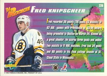1994-95 Score - Platinum #220 Fred Knipscheer Back