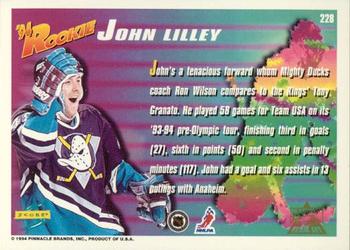 1994-95 Score - Platinum #228 John Lilley Back