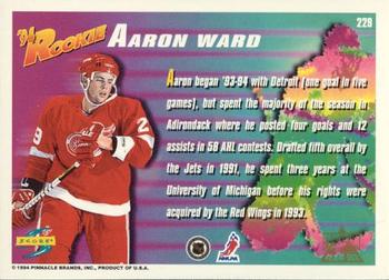 1994-95 Score - Platinum #229 Aaron Ward Back