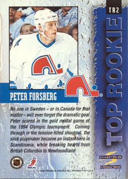 1994-95 Score - Top Rookie #TR2 Peter Forsberg Back