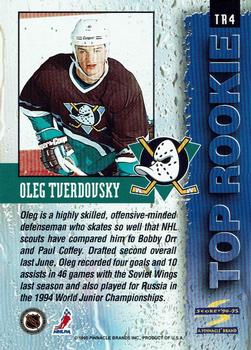 1994-95 Score - Top Rookie #TR4 Oleg Tverdovsky Back