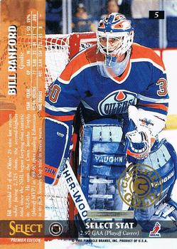 1994-95 Select - Certified Gold #5 Bill Ranford Back