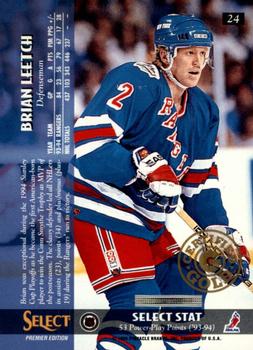 1994-95 Select - Certified Gold #24 Brian Leetch Back