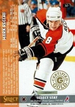 1994-95 Select - Certified Gold #30 Mark Recchi Back