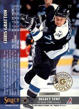 1994-95 Select - Certified Gold #77 Chris Gratton Back