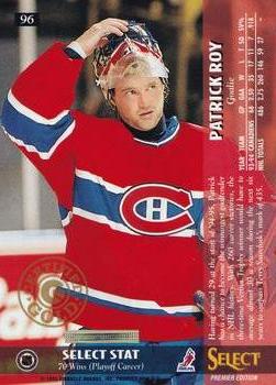 1994-95 Select - Certified Gold #96 Patrick Roy Back