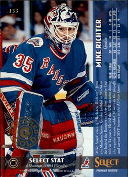 1994-95 Select - Certified Gold #133 Mike Richter Back