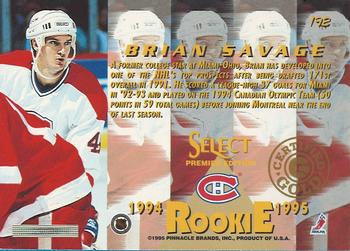 1994-95 Select - Certified Gold #192 Brian Savage Back